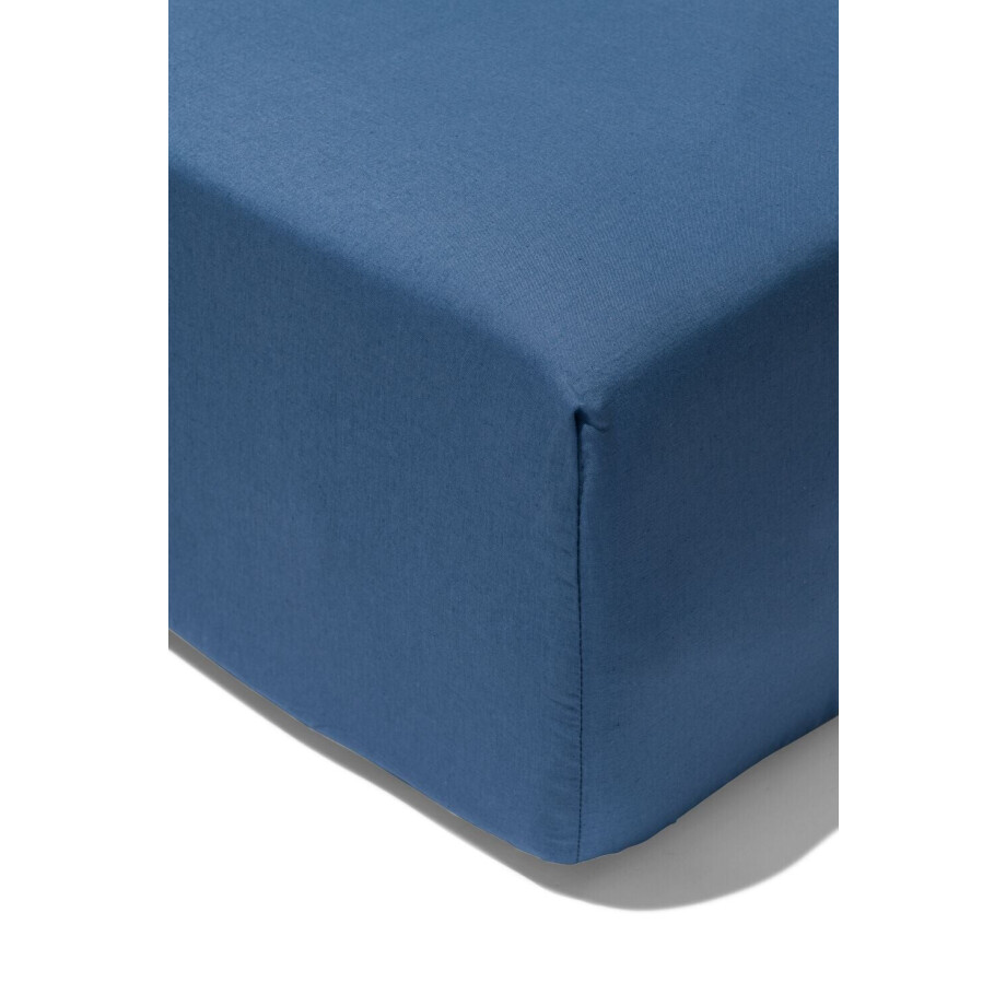 HEMA HEMA Boxspring Hoeslaken 80x200cm Zacht Katoen Blauw (blauw) afbeelding 1