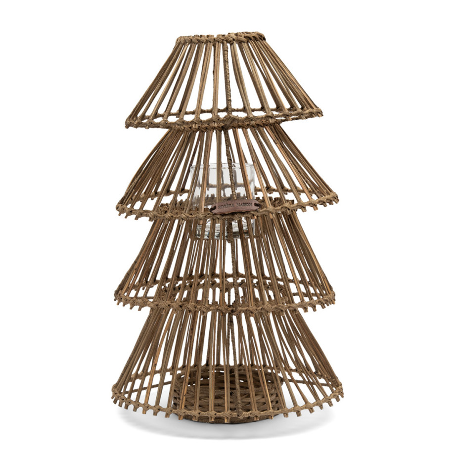 Kandelaar Rustic Rattan Christmas Tree afbeelding 1