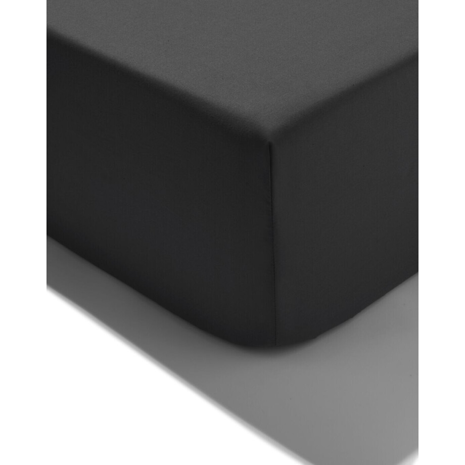 HEMA HEMA Hoeslaken 180x200cm Zacht Katoen Donkergrijs (donkergrijs) afbeelding 1