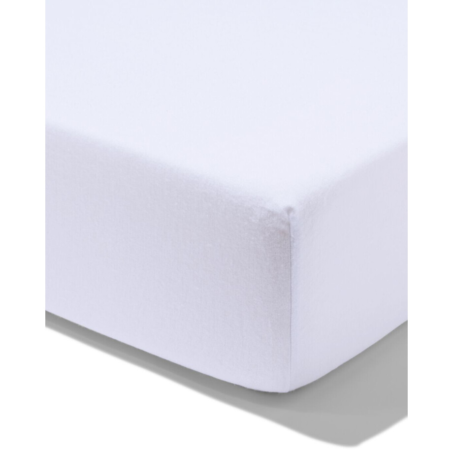 HEMA HEMA Hoeslaken 140x200cm Flanel Wit (wit) afbeelding 1