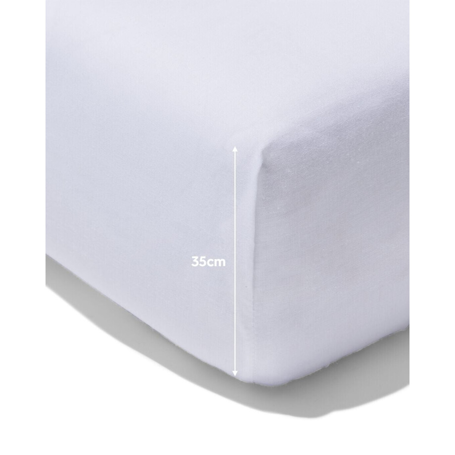 HEMA HEMA Boxspring Hoeslaken 160x200cm Zacht Katoen Wit (wit) afbeelding 1