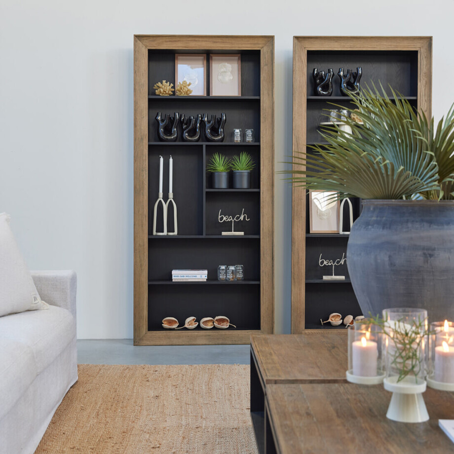 Rivièra Maison Boekenkast 'Eivissa' Eikenhout, 220 x 100 cm, kleur Zwart Rivièra Maison Boekenkast 'Eivissa' Eikenhout, 220 x 100 cm, kleur Zwart afbeelding 1