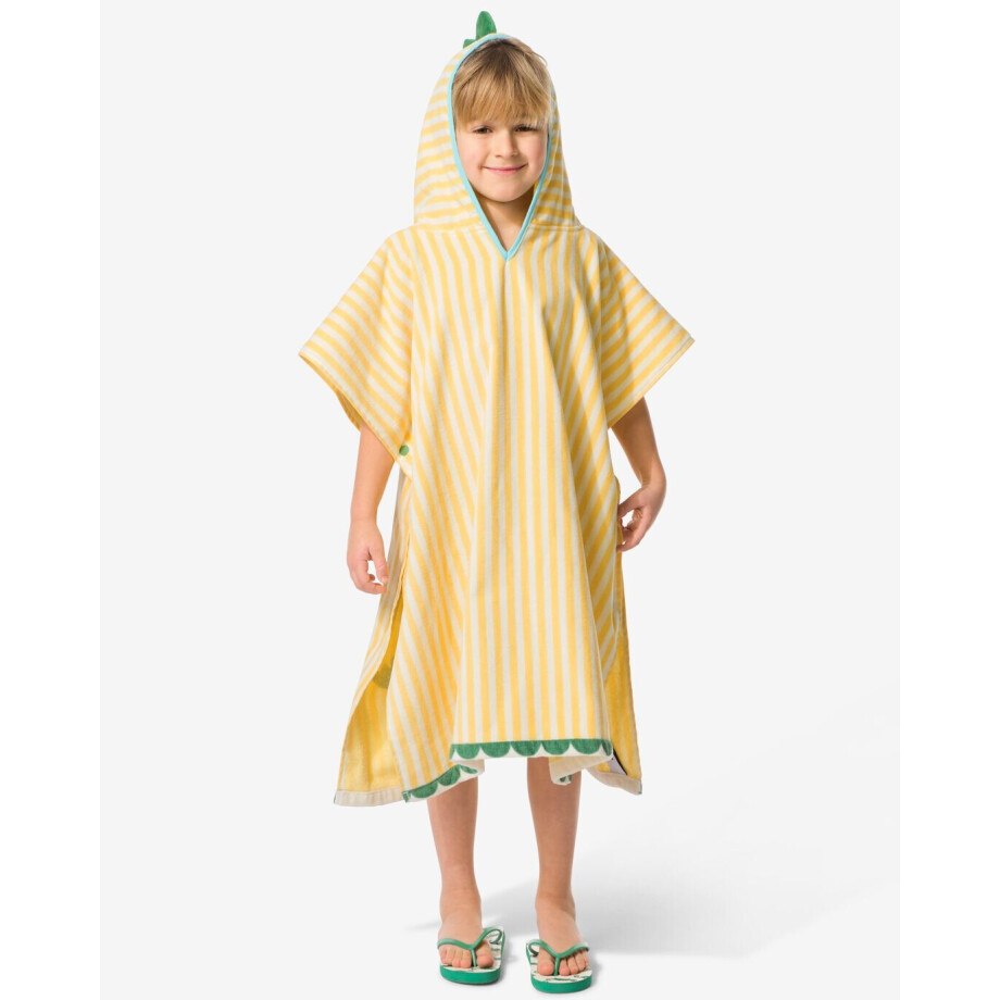 HEMA HEMA Kinderponcho 68x78cm Velours Krokodil Strepen (groen) HEMA HEMA Kinderponcho 68x78cm Velours Krokodil Strepen (groen) afbeelding 1