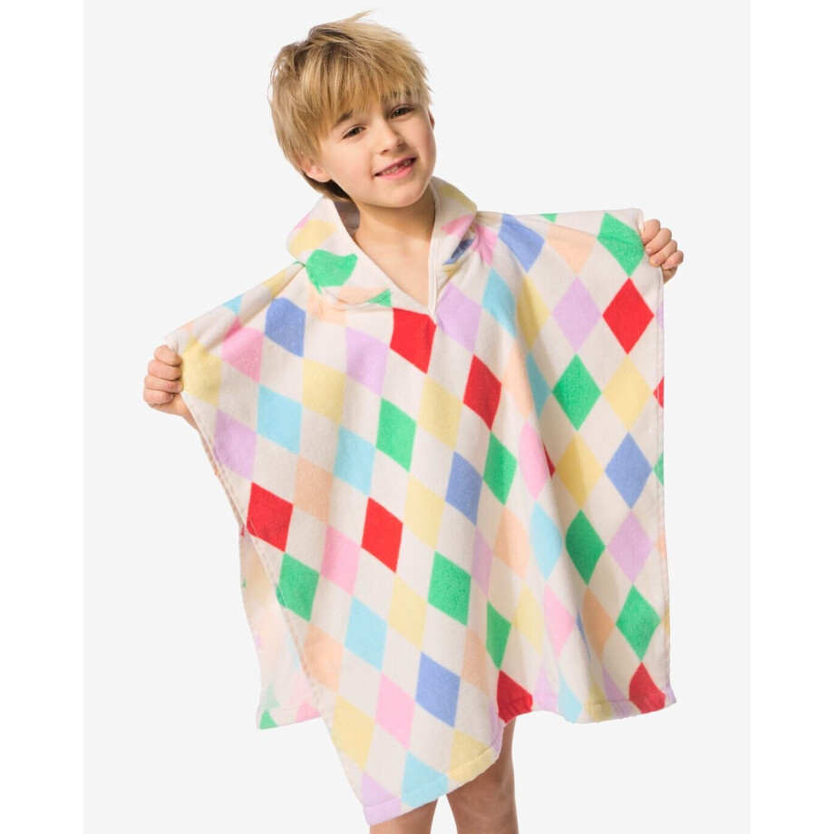 HEMA HEMA Kinderponcho 60x60cm Velours Circus (multicolor) afbeelding 1