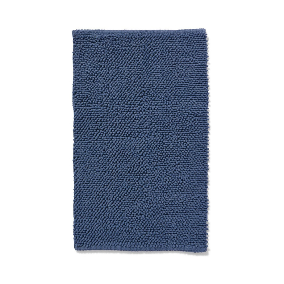 HEMA HEMA Badmat 50x85cm Chenille Staalblauw (donkerblauw) afbeelding 1