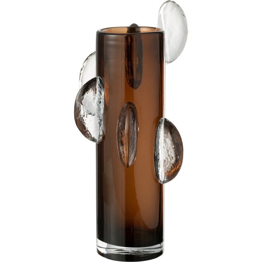 J-Line vaas Steggy - glas - bruin - large - 37 cm hoog afbeelding 1