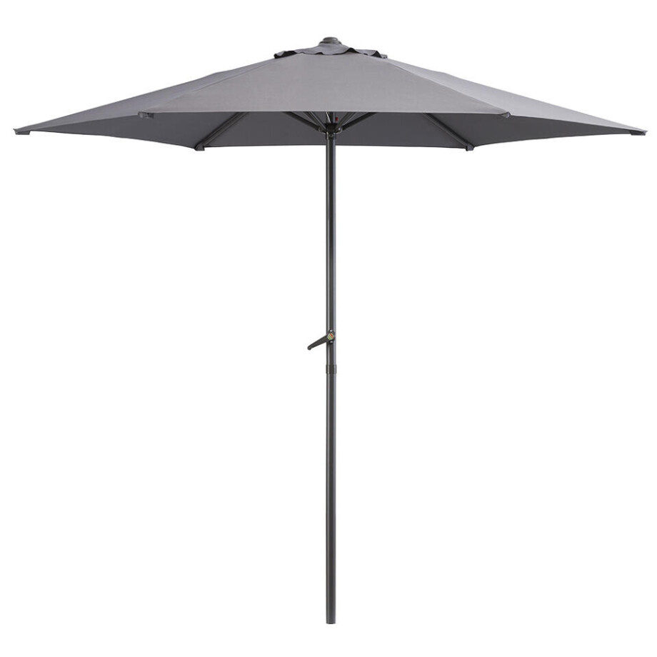 Leen Bakker - Parasol Blanca - Antraciet - Ø250 Cm - Polyester/Aluminium - Grijs afbeelding 1