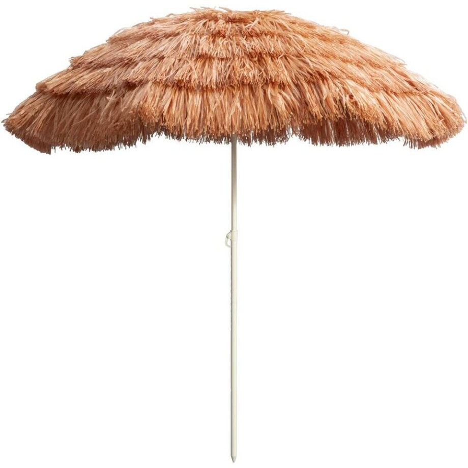 Leen Bakker - Parasol Palm Beach - Terracotta - Ø200 Cm - Polyester/Metaal - Bruin Leen Bakker - Parasol Palm Beach - Terracotta - Ø200 Cm - Polyester/Metaal - Bruin afbeelding 1