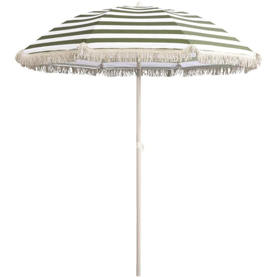 Leen Bakker - Parasol Oliva Tilt - Gestreept - Ø200 Cm - Polyester - Blauw#Wit afbeelding 1