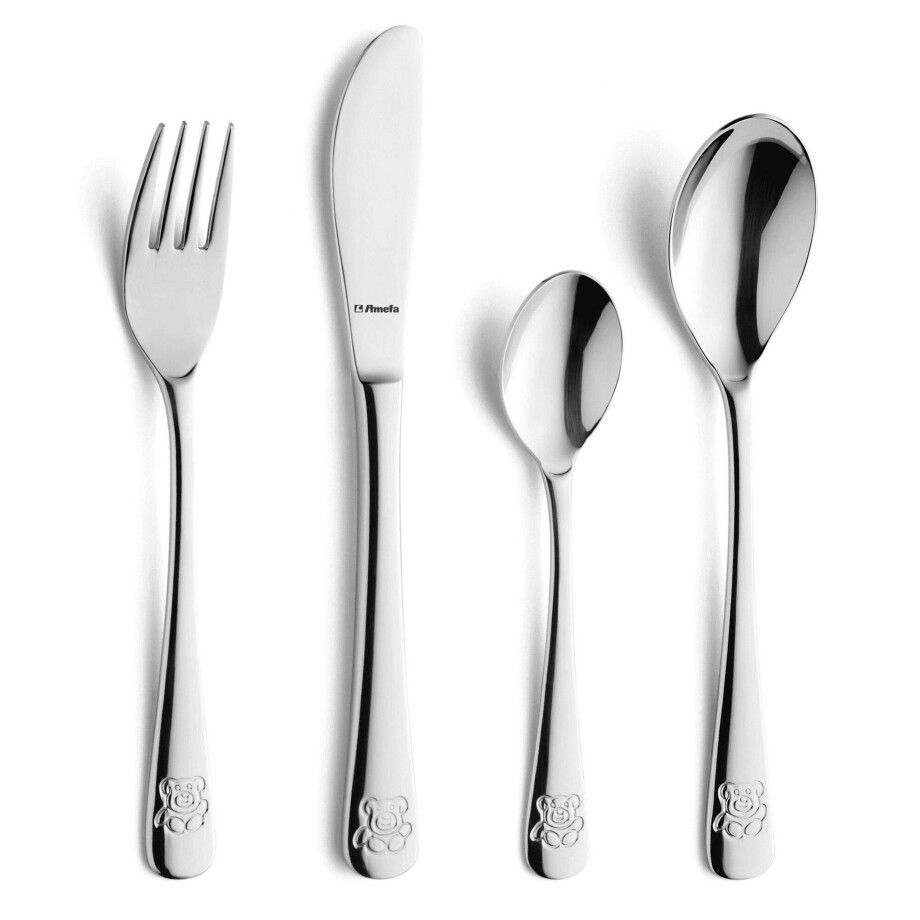 Amefa bestekset kids teddy (kinderen) (4-delig) (1 pers.) Amefa bestekset kids teddy (kinderen) (4-delig) (1 pers.) afbeelding