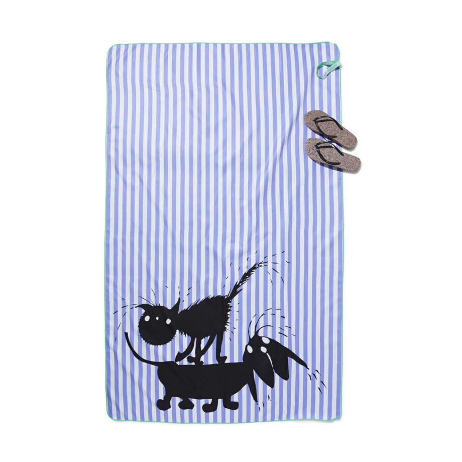 HEMA HEMA Siepie Microvezel Handdoek 110x175cm (blauw) HEMA HEMA Siepie Microvezel Handdoek 110x175cm (blauw) afbeelding 1
