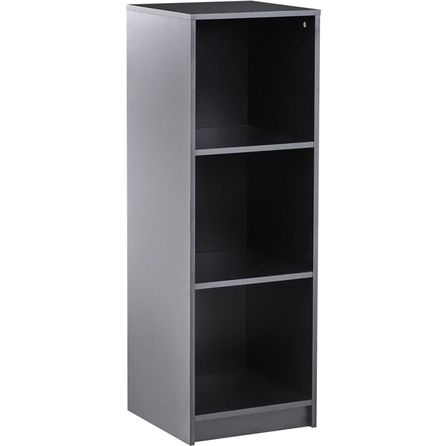 ZEHNA - Boekenkast 3 planken - Zwart - 40 x 40 cm - Vezelplaat ZEHNA - Boekenkast 3 planken - Zwart - 40 x 40 cm - Vezelplaat afbeelding 1