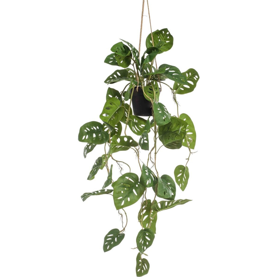 Emerald - Kunst Hangplant in pot Monstera Monkey 80cm - Kunstplant voor binnen Emerald - Kunst Hangplant in pot Monstera Monkey 80cm - Kunstplant voor binnen afbeelding 1