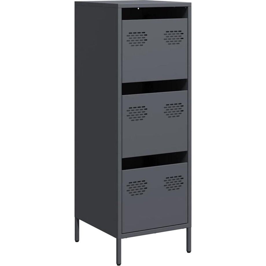 vidaXL - Hoge - kast - 39x35x103,5 - cm - staal - antracietkleurig afbeelding 1