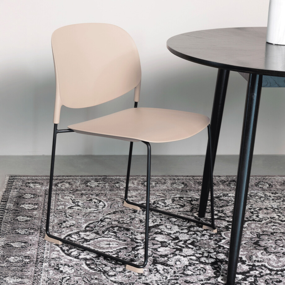 ZILT Eetkamerstoel 'Simon' kleur Beige ZILT Eetkamerstoel 'Simon' kleur Beige afbeelding 1