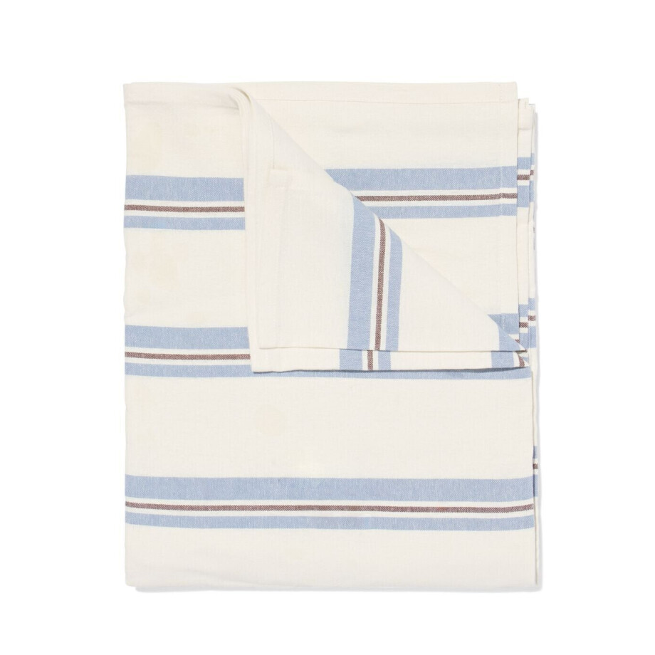 HEMA HEMA Tafelkleed 140x240cm Katoen Strepen Blauw (blauw) afbeelding 1
