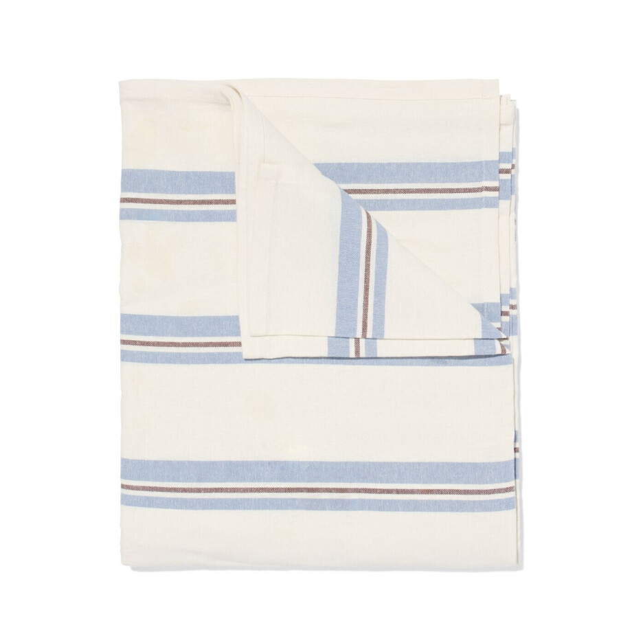 HEMA HEMA Tafelkleed XL 320x145cm Katoen Strepen Blauw (blauw) afbeelding 1