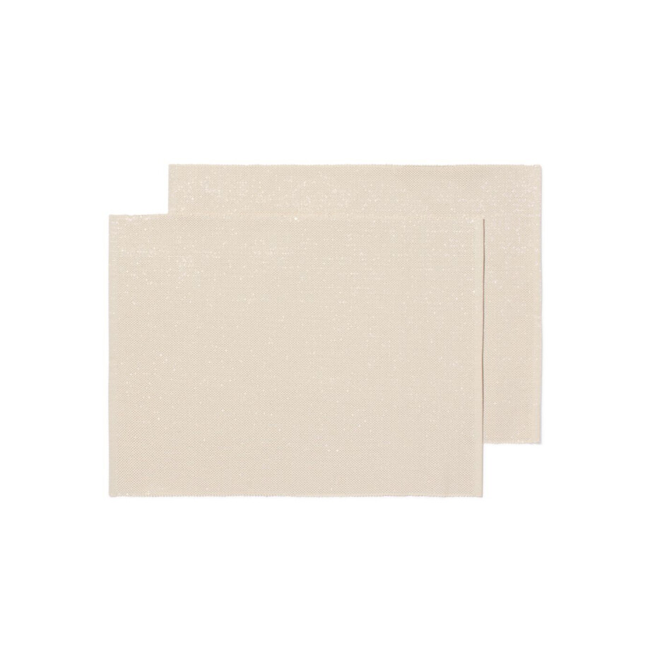 HEMA HEMA Placemats 35x45cm Glitter Ecru - 2 Stuks HEMA HEMA Placemats 35x45cm Glitter Ecru - 2 Stuks afbeelding