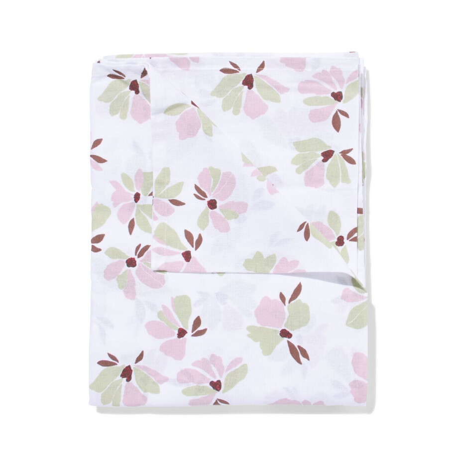 HEMA HEMA Tafelkleed 140x240cm Katoen Bloemen Roze-groen (roze) afbeelding 1