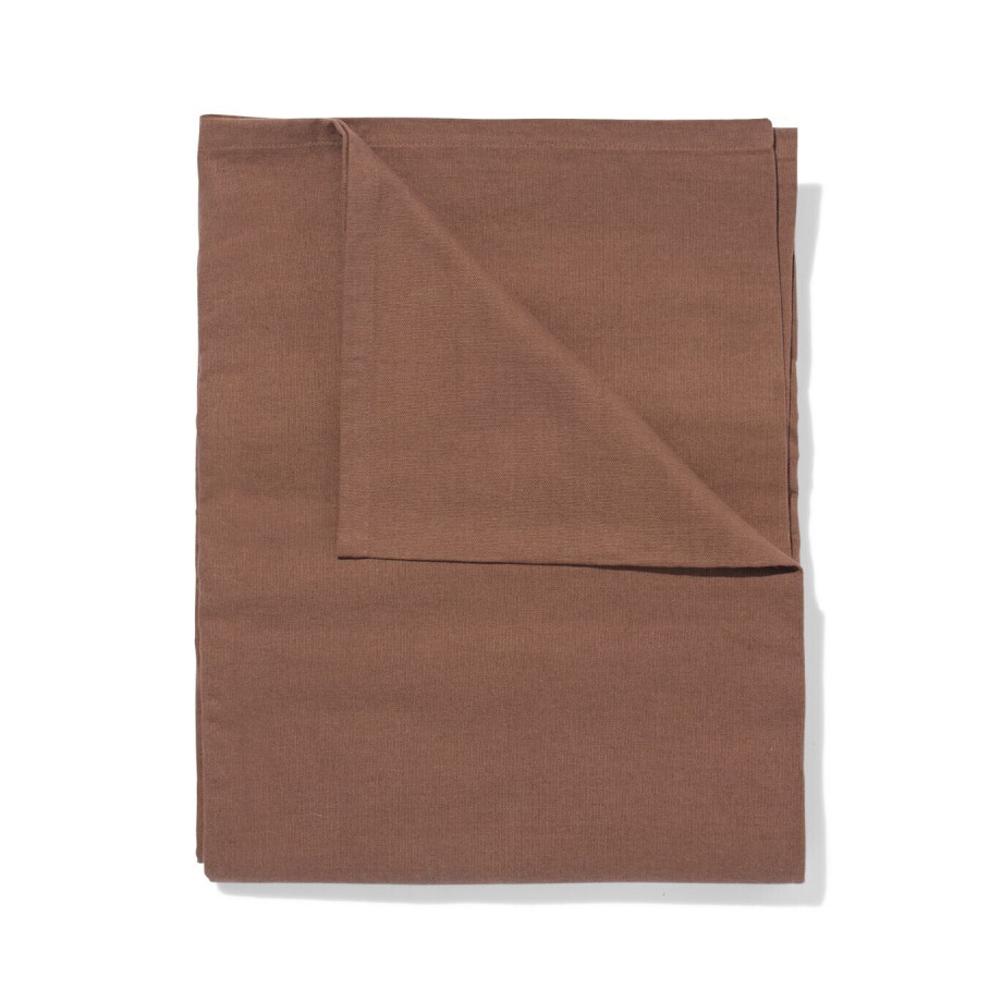 HEMA HEMA Tafelkleed 140x240cm Katoen Donkerbruin (donkerbruin) afbeelding 1