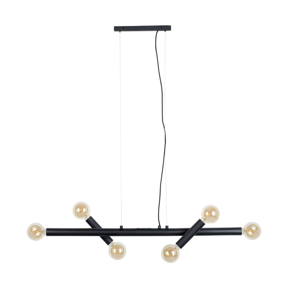 Zuiver Hanglamp 'Hawk' Wide, 6-lamps, kleur Zwart Zuiver Hanglamp 'Hawk' Wide, 6-lamps, kleur Zwart afbeelding 1