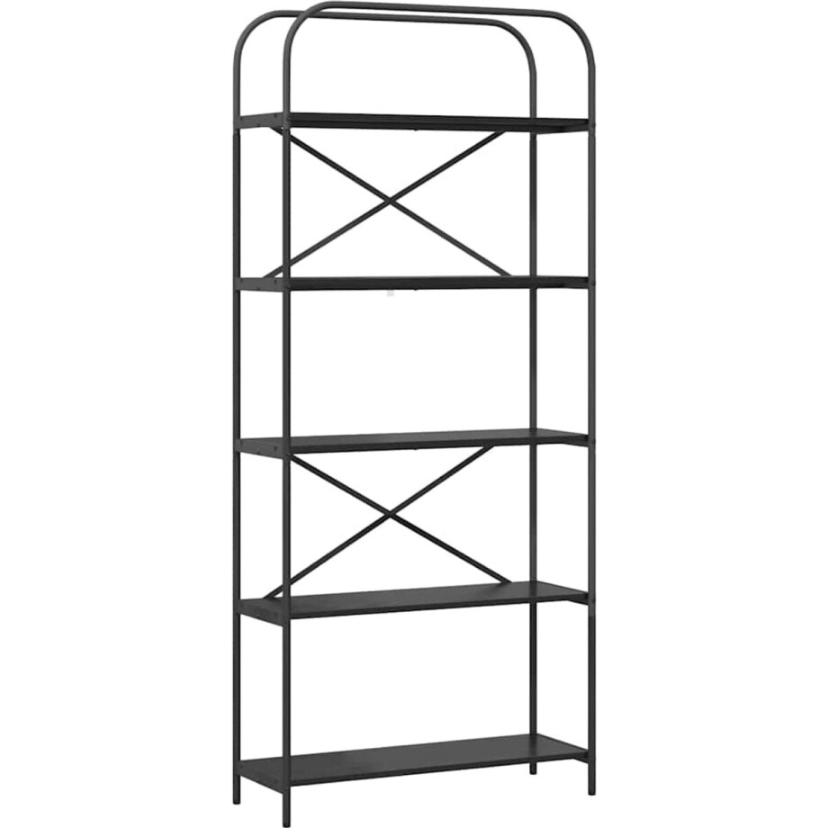 vidaXL - Boekenplank - Zwart - eiken - Bewerkt - hout afbeelding 1