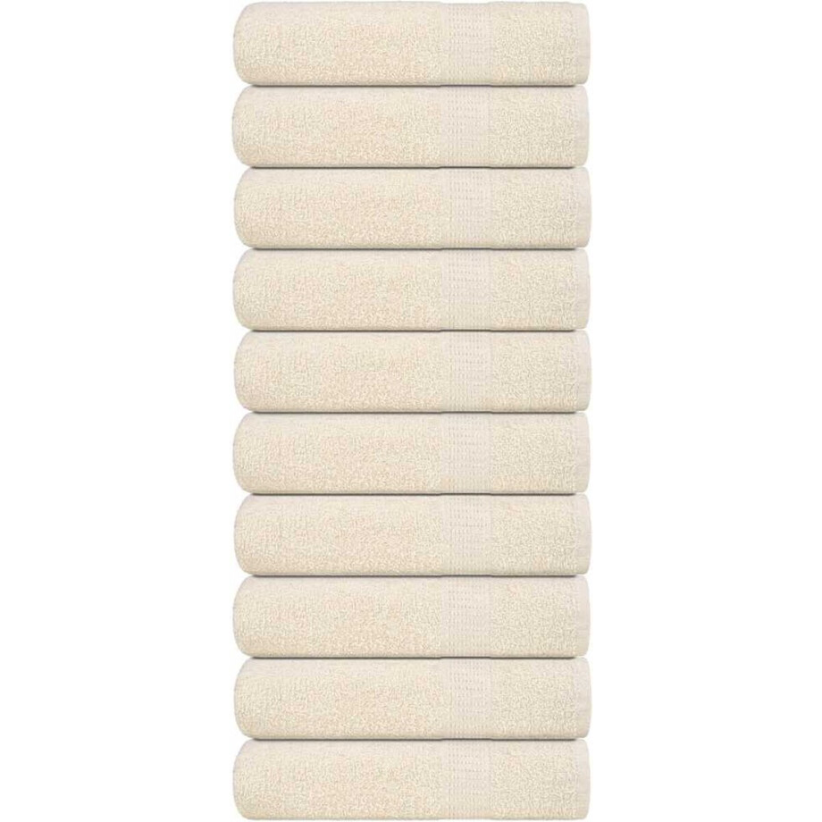 vidaXL - Badhanddoeken - FROGN - 10 - st - 100x150 - cm - 360 - g/m² - crème afbeelding 1