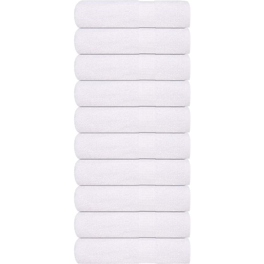 vidaXL - Badhanddoeken - FROGN - 10 - st - 100x150 - cm - 360 - g/m² - wit vidaXL - Badhanddoeken - FROGN - 10 - st - 100x150 - cm - 360 - g/m² - wit afbeelding 1