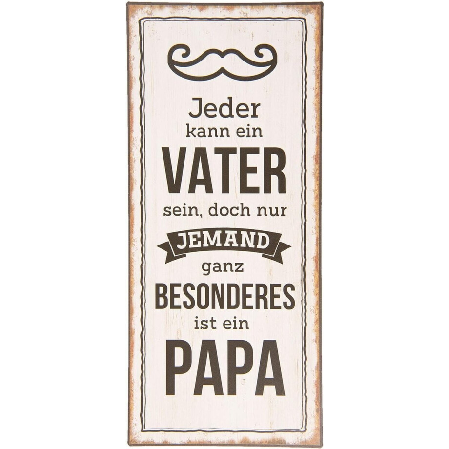 Clayre & Eef Tekstbord 13x30 cm Wit Zwart Metaal Clayre & Eef Tekstbord 13x30 cm Wit Zwart Metaal afbeelding 1