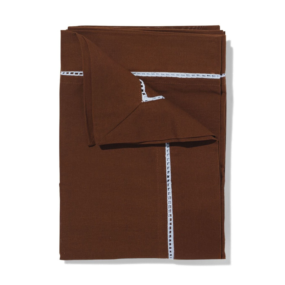 HEMA HEMA Tafelkleed 240x140cm Katoen Broderie Bruin (bruin) afbeelding 1