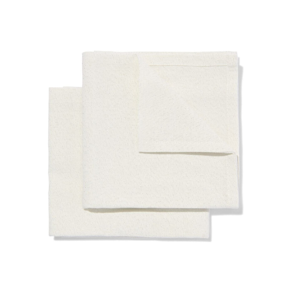 HEMA HEMA Servetten 47x47cm Katoen Lurex Zilver - 2 Stuks (zilver) afbeelding 1
