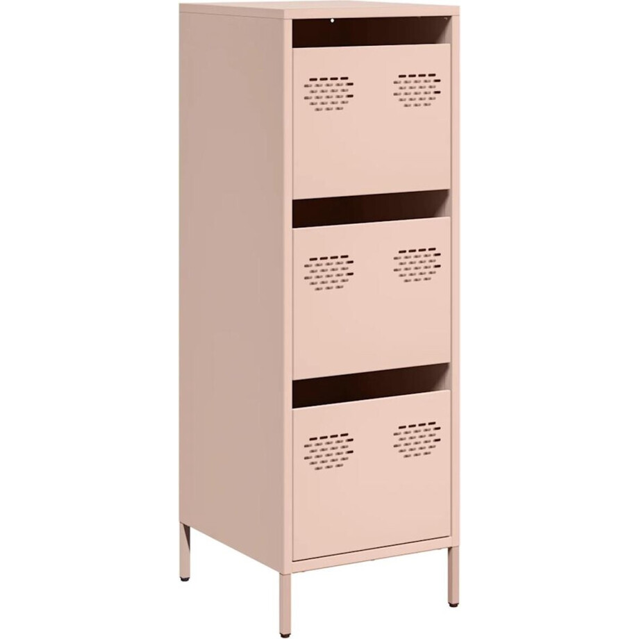 vidaXL - Hoge - kast - 39x35x103,5 - cm - staal - zwart afbeelding 1