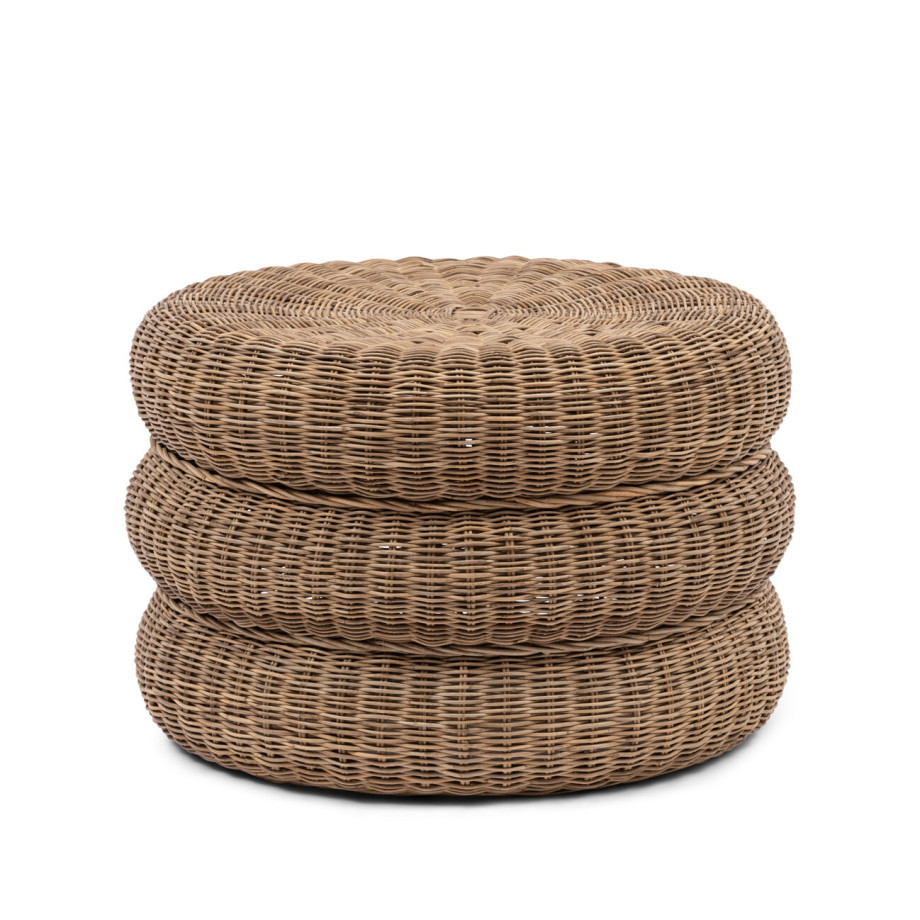 Rivièra Maison Hocker 'Macaron' Rustic Rattan, 60cm afbeelding 1