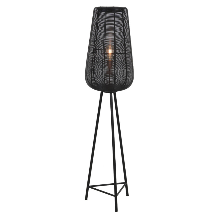 Light & Living Vloerlamp 'Adeta' mat zwart, 147cm hoog Light & Living Vloerlamp 'Adeta' mat zwart, 147cm hoog afbeelding 1