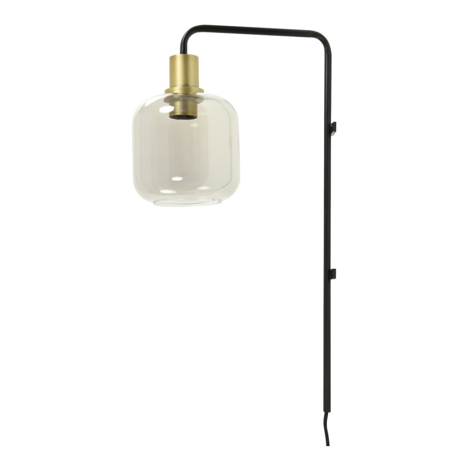 Light & Living Wandlamp 'Lekar' 57cm, kleur Antiek Brons/Smoke afbeelding 1