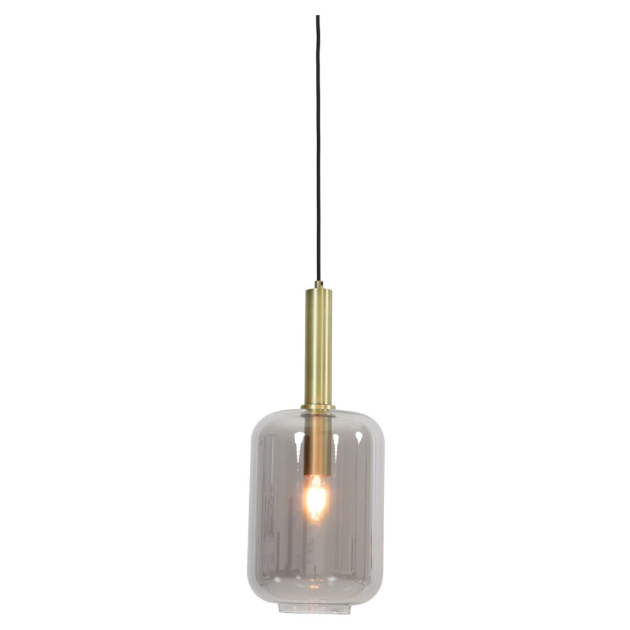 Light & Living Hanglamp 'Lekar' 1-lamps, kleur Antiek Brons/Smoke afbeelding 