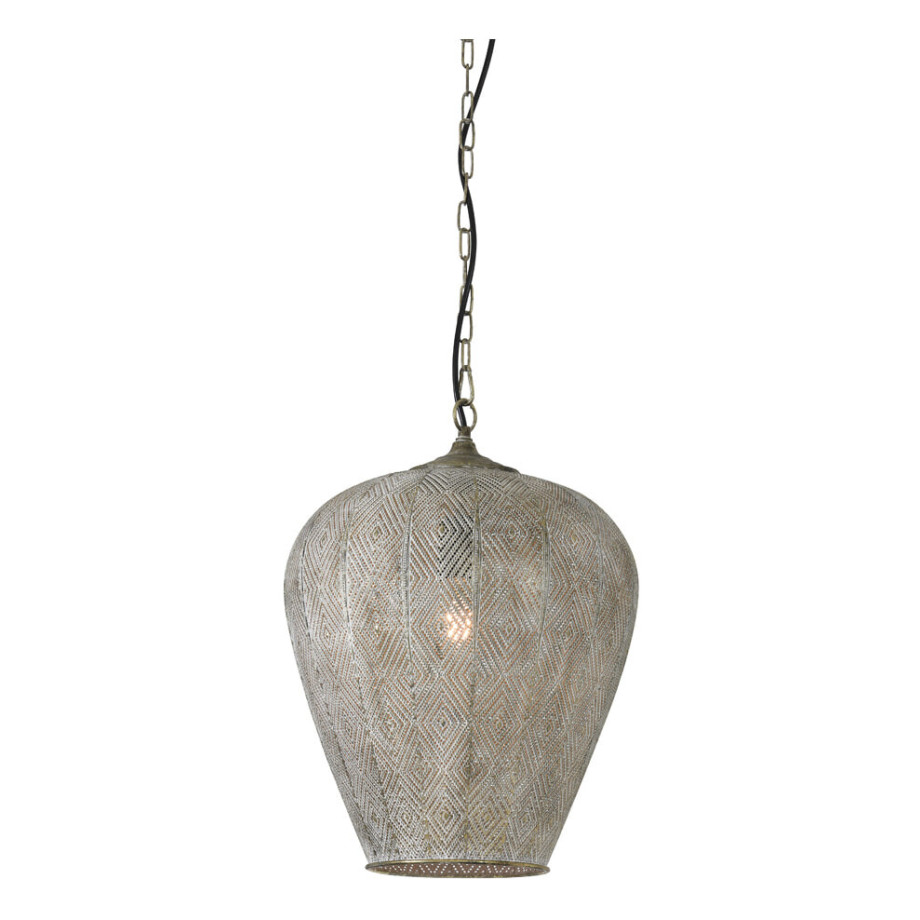 Light & Living Hanglamp 'Lavello' 33.5cm, kleur Antiek Goud-/Wit afbeelding 