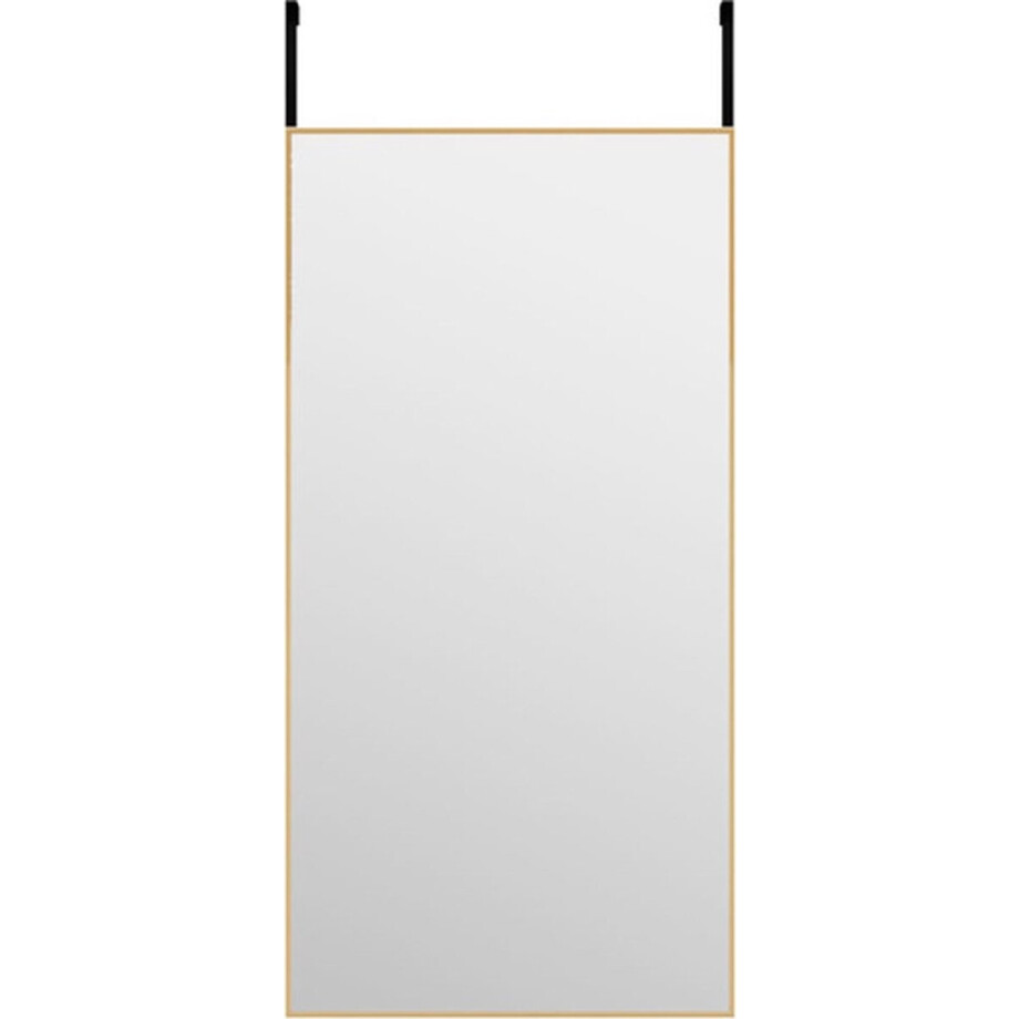 vidaXL - Deurspiegel - 40x80 - cm - glas - en - aluminium - goudkleurig afbeelding 1