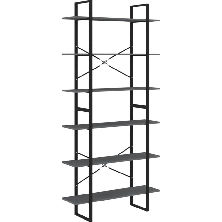 vidaXL - Hoge - kast - 100x30x210 - cm - massief - grenenhout - grijs vidaXL - Hoge - kast - 100x30x210 - cm - massief - grenenhout - grijs afbeelding 1