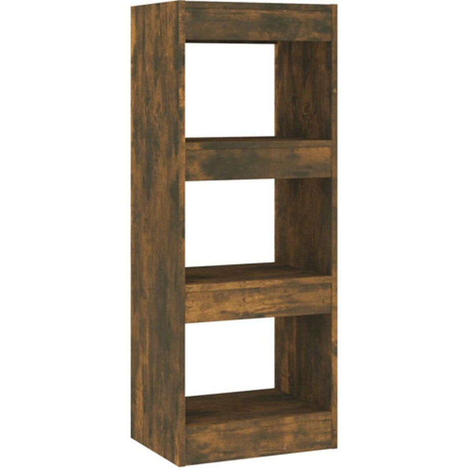 vidaXL - Boekenkast/kamerscherm - 40x30x103 - cm - bewerkt - hout - gerookt - eiken afbeelding 1