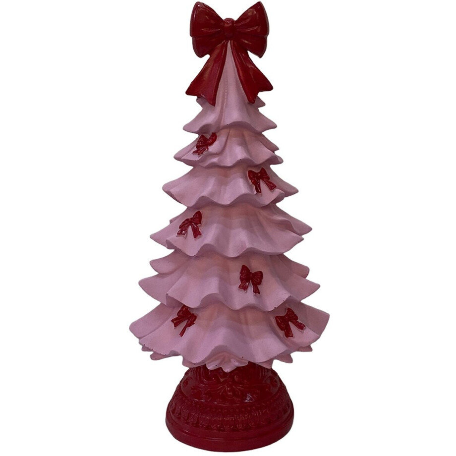 Clayre & Eef Decoratie Beeld Kerstboom Roze Kunststof Clayre & Eef Decoratie Beeld Kerstboom Roze Kunststof afbeelding 1