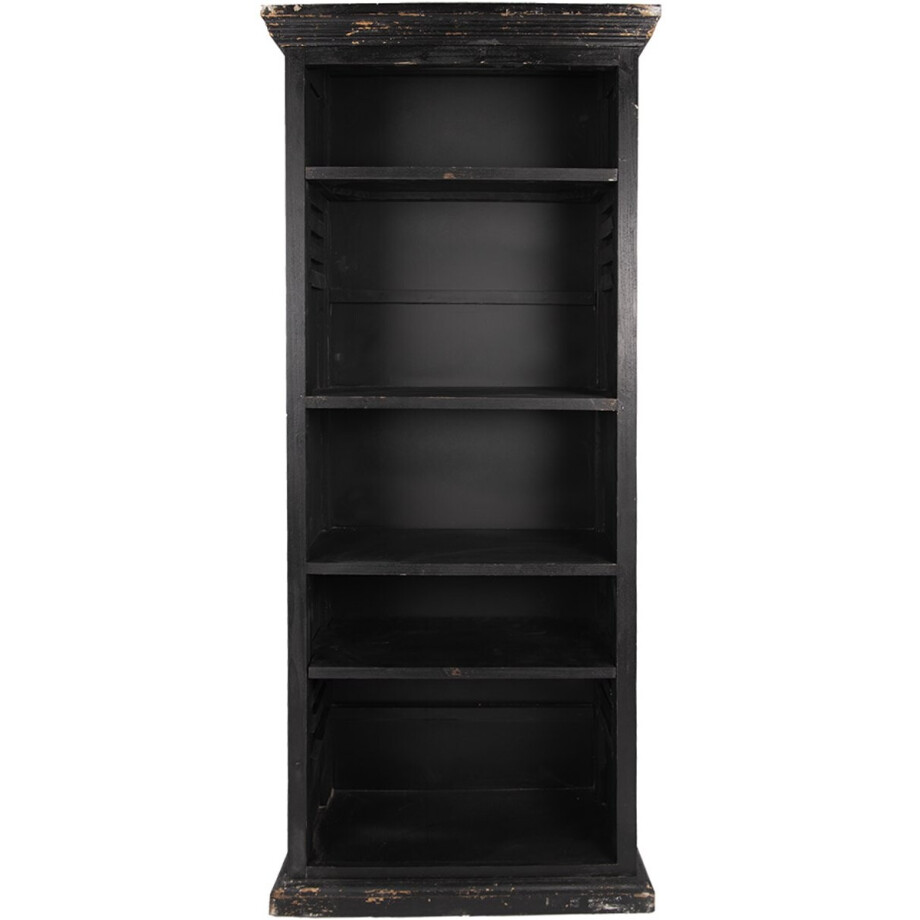 Clayre & Eef Boekenkast Verstelbare Planken 80x36x195 cm Zwart Hout Clayre & Eef Boekenkast Verstelbare Planken 80x36x195 cm Zwart Hout afbeelding 1