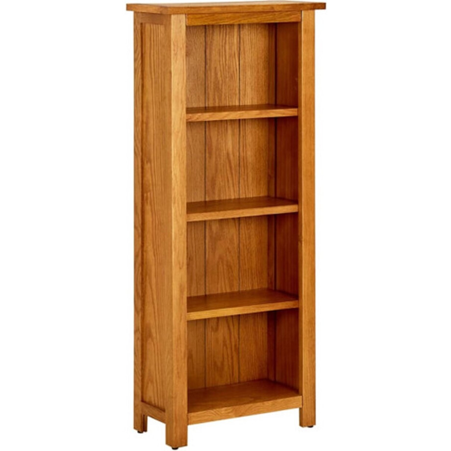 vidaXL - Boekenkast - met - 4 - schappen - 45x22x110 - cm - massief - eikenhout afbeelding 1