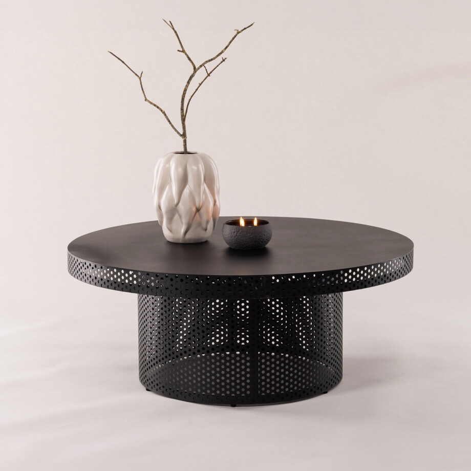 Nohr Ronde Salontafel 'Chivonne' 100cm, kleur Zwart Nohr Ronde Salontafel 'Chivonne' 100cm, kleur Zwart afbeelding 1