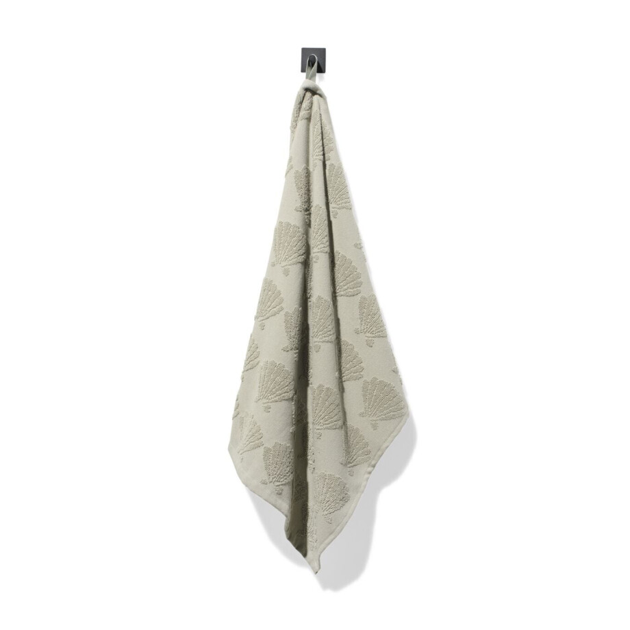 HEMA HEMA Keukendoek 50x50cm Katoen Schelpen (groen) afbeelding 1