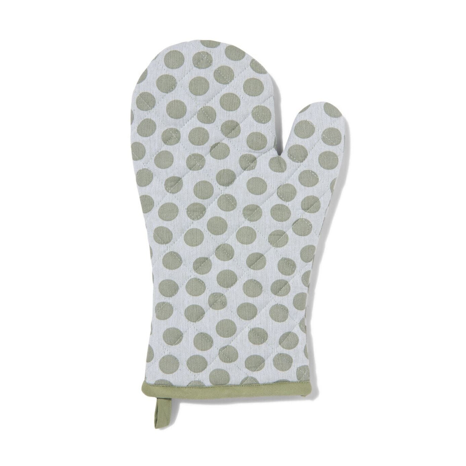 HEMA HEMA Ovenwant 32x20 Groene Stippen (groen) afbeelding 1
