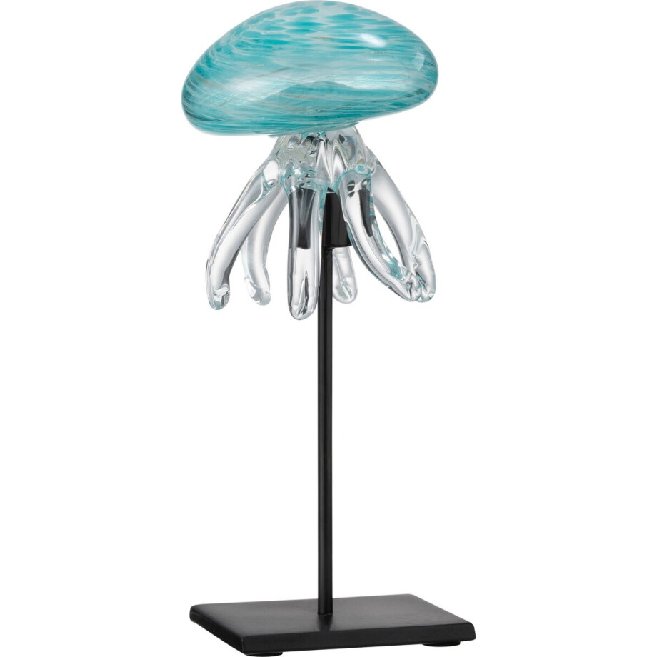 J-Line decoratie Kwal Op Voet - glas - aqua - large J-Line decoratie Kwal Op Voet - glas - aqua - large afbeelding 1