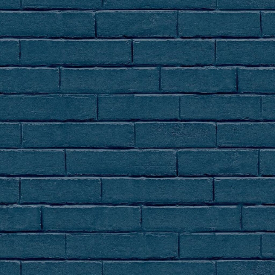 Noordwand Behang Good Vibes Brick Wall blauw afbeelding 1