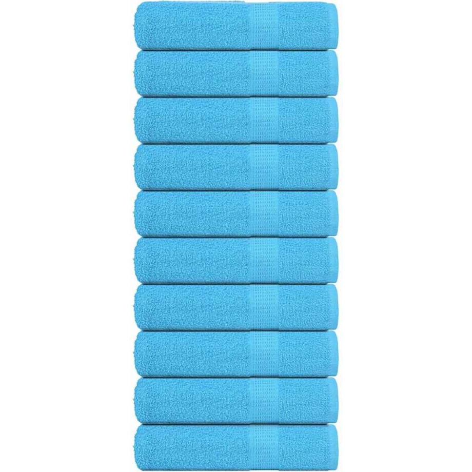 vidaXL - Badhanddoeken - FROGN - 10 - st - 100x150 - cm - 360 - g/m² - turquoise afbeelding 1