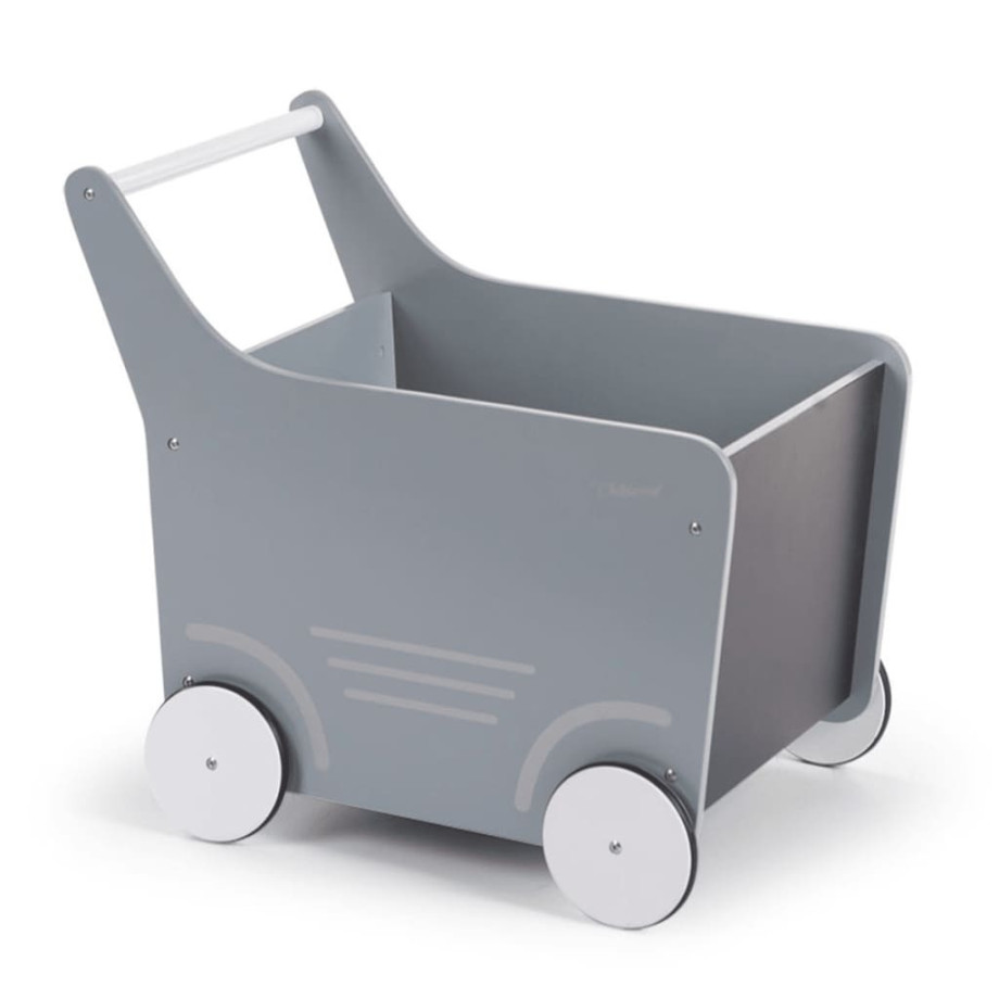 CHILDHOME Poppenwagen hout grijs afbeelding 1